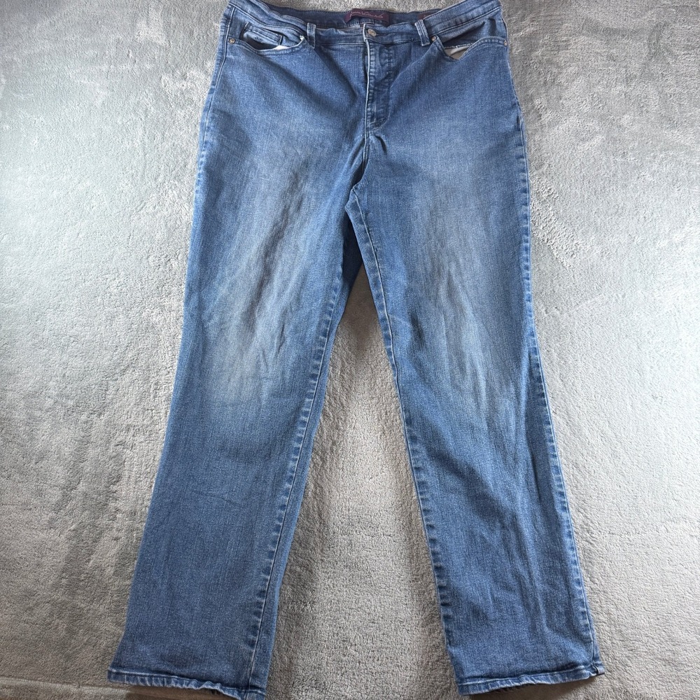 Gloria Vanderbilt Amanda High Rise Tapered Jeans Womens 18 Medium Wash Blue